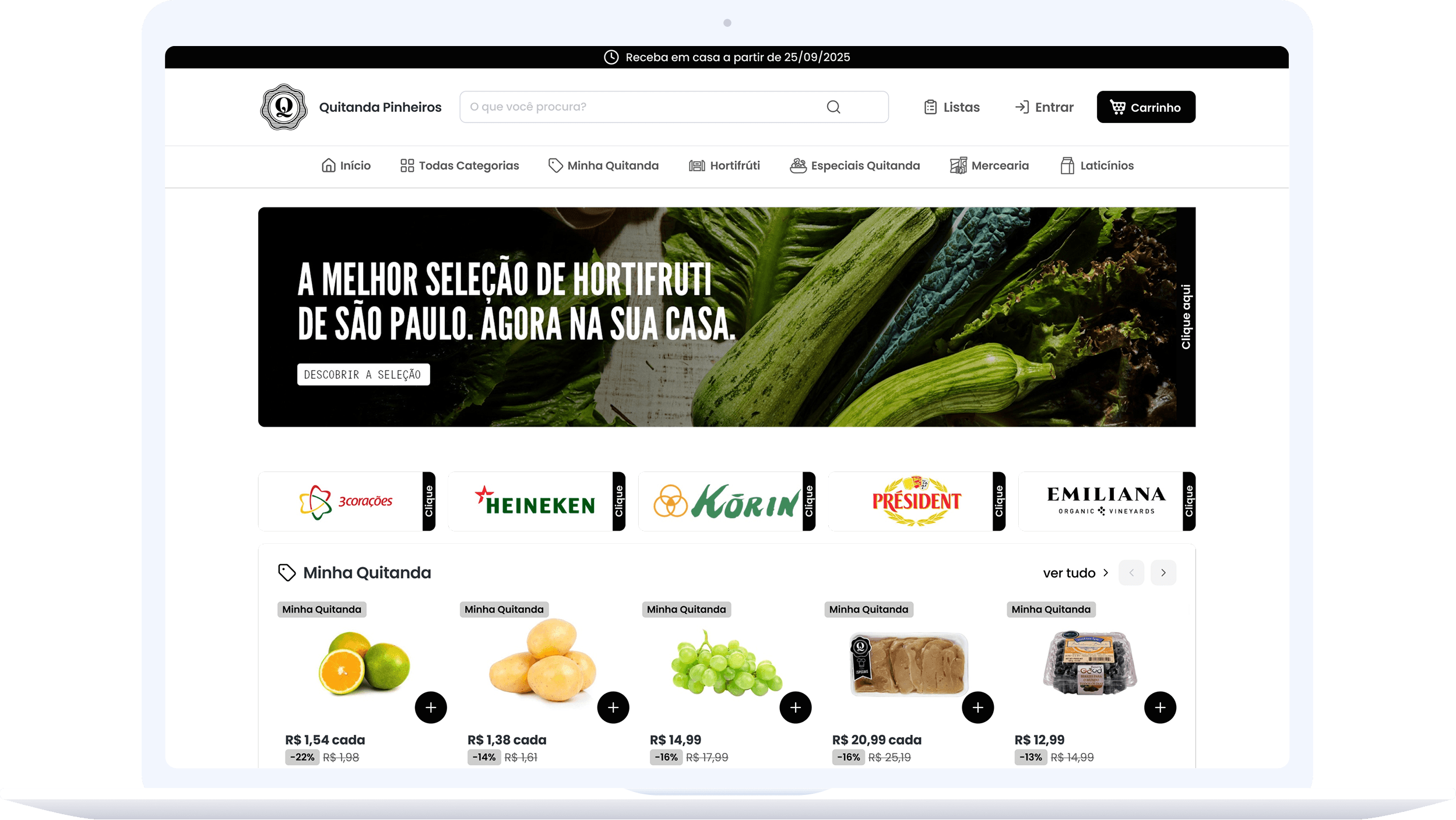 Plataforma Instabuy no desktop